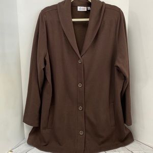 Denim & co Chocolate Brown Jacket 1X
